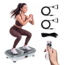 Vibration Plate Exercise Machine, Vibrating Platform Full Body Workout with Auto Modes & Pull Ropes for Weight Loss & Muscle Toning, Smart LED Screen Vibrating Shaker for Home Gym - view 1 of 5 | KMFURNILA