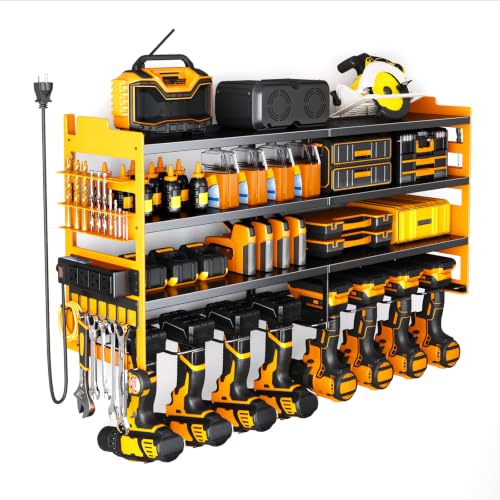 Power Tool Organizer with Charging Station for Garage, Workshop | KMFURNILA