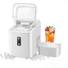 Nugget Ice Maker Countertop, Portable Ice Makers Machine with Removable Basket and Scoop, Self-Cleaning, Quiet, 6-Min Ready, 24lbs in 24Hrs, Visible, for Home, Party, RV, Camping, White - view 1 of 5 | KMFURNILA