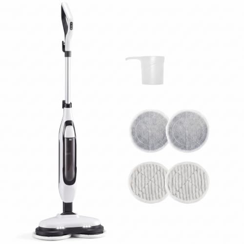 Steam Mop, Floor Steamer with Rotating Scrub Pads & LED Headlight | KMFURNILA