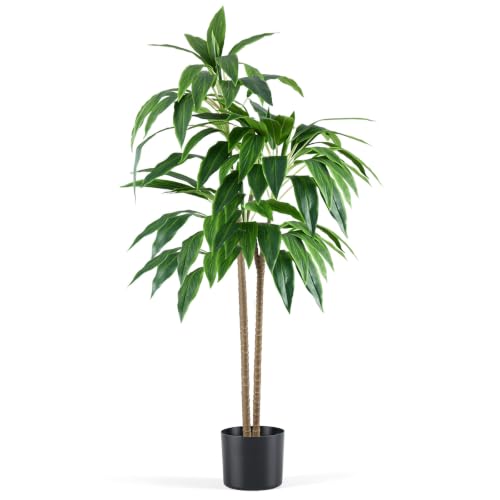 4FT Artificial Dracaena Tree, Faux Dragon Tree Floor Plant | KMFURNILA
