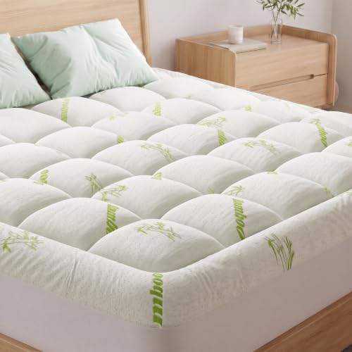 Ultra Soft Twin Size Mattress Topper - Viscose Made from Bamboo Pillow Top Mattress Pad for Comfort & Support - Naturally Cooling for Hot Sleepers, Green | KMFURNILA