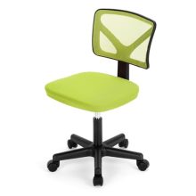 Office Computer Desk Mesh Chair, Ergonomic Small Low-Back Swivel Rolling Chairs with Wheels, Armless Comfy Seat Lumbar Support for Home, Small Spaces, Bedroom, Study, Student, Adults, Green - view 1 of 5 | KMFURNILA