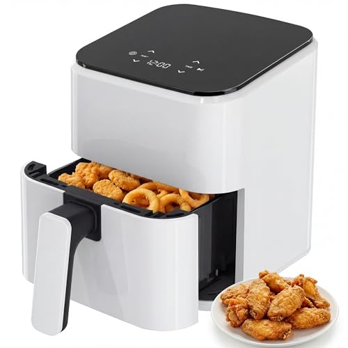 Compact Digital Air Fryer 3 Qt, Small Airfryer with Nonstick Plate, Dishwasher Safe Basket, Auto Shutoff, Simple Touchscreen, Quick Meals for Small Spaces | KMFURNILA