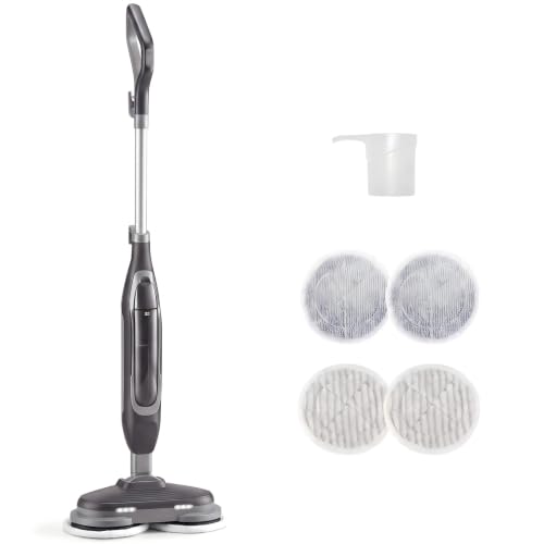 Steam Mop, Floor Steamer with Rotating Scrub Pads & LED Headlight | KMFURNILA