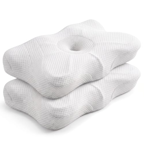 Cervical Neck Pillow, Memory Foam Contour Pillow, Queen | KMFURNILA