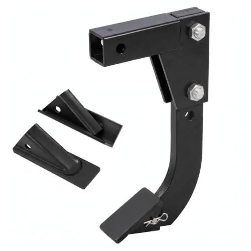 Hitch Mounted Trencher, Durable & Rustproof Hitch Mounted Ripper with 2 Pieces Replaceable Teeth, Adjustable 16 Inch Heavy Duty Trench Digger for ATV/UTV Tractor, Black | KMFURNILA