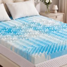 2 Inch 5-Zone Cooling Gel Memory Foam Mattress Topper Full, Blue - view 1 of 5 | KMFURNILA