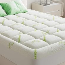 Mattress Topper, Mattress Pad Viscose Derived from Bamboo, Thick Pillow Top Mattress Pad with Stretchable Pockets, Soft Bed Topper for Back Pain Relief - view 1 of 5 | KMFURNILA