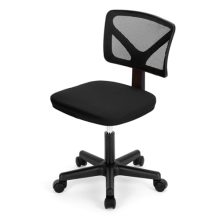 Office Computer Desk Mesh Chair, Ergonomic Small Low-Back Swivel Rolling Chairs with Wheels, Armless Comfy Seat Lumbar Support for Home, Small Spaces, Bedroom, Study, Student, Adults, Ink - view 1 of 5 | KMFURNILA