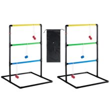 Ladder Ball & Golf Tossing Games Set, Ladder Toss Game with Balls for Backyard & Lawn, Outdoor Portable Family Fun for Adults & Kids, Complete with 6 Bolas, Score Trackers - view 1 of 5 | KMFURNILA