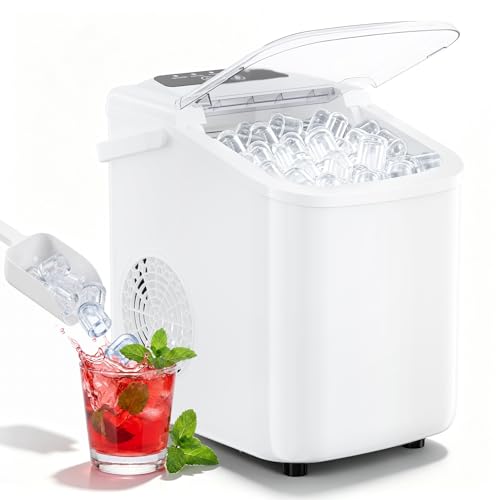 Countertop Ice Maker, Portable Ice Maker Machine with Handle | KMFURNILA