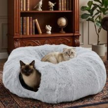 Cat Tunnels for Indoor Cats, Donut Tunnel Toys for Cats – Grey - view 1 of 5 | KMFURNILA